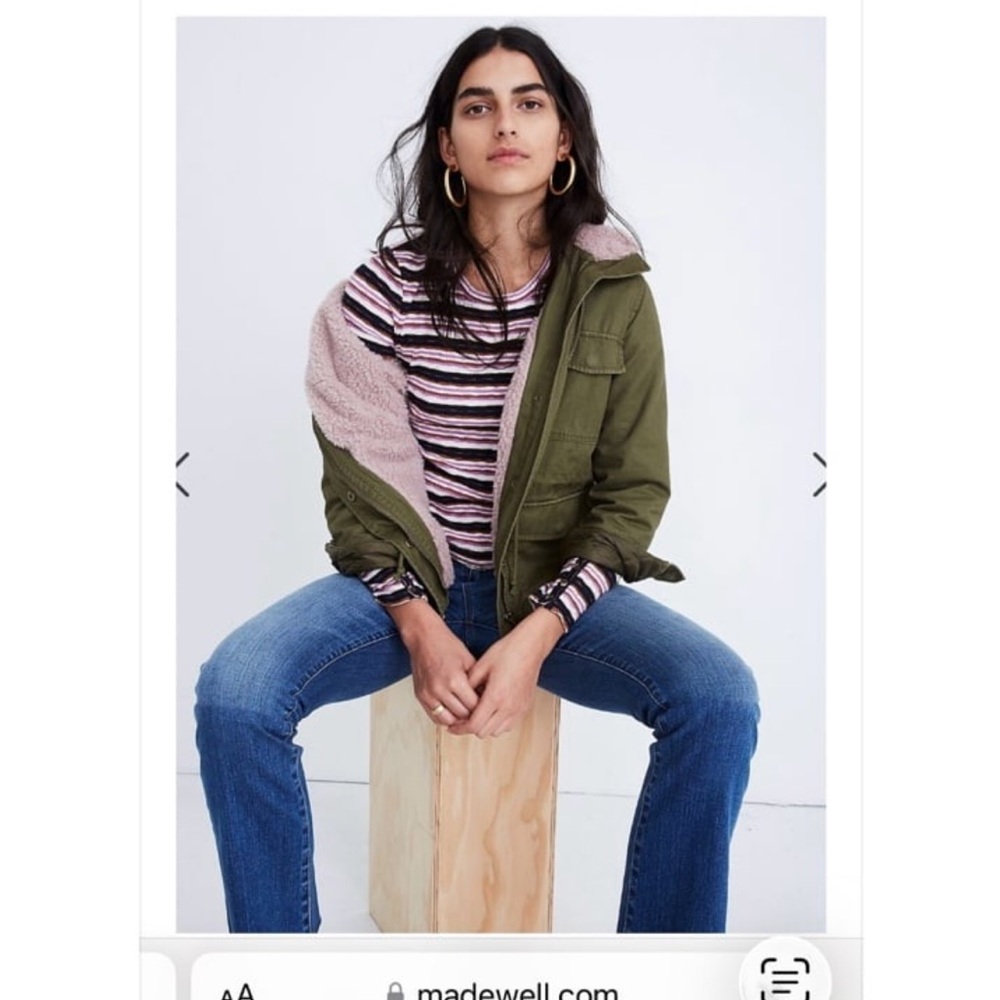 Madewell Sherpa trimmed surplus jacket size XS